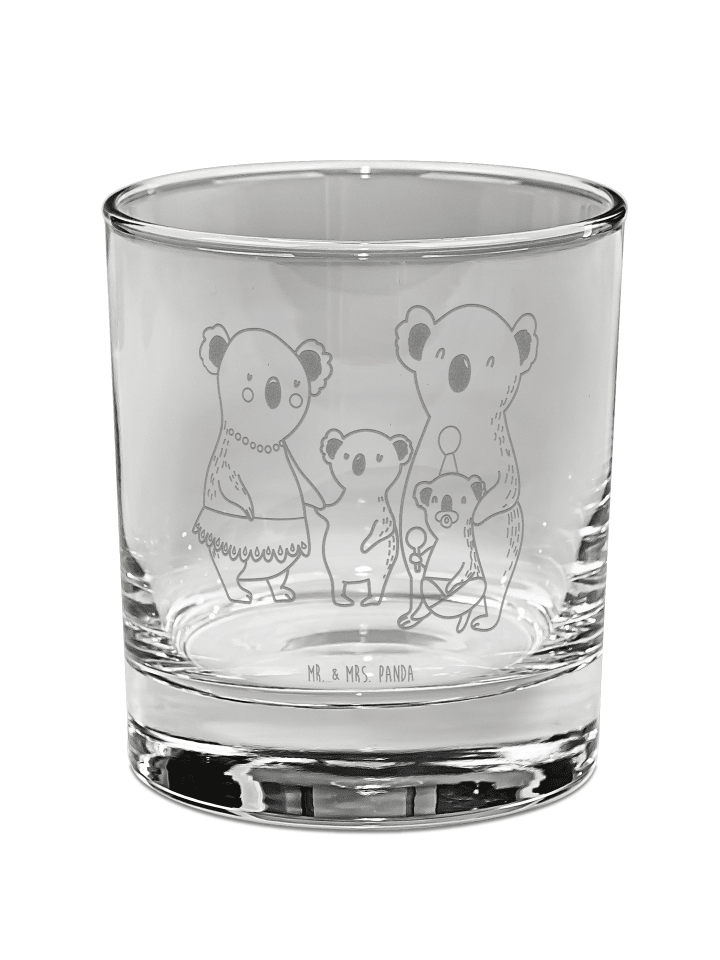 Tumbler Glas Koala Familie ohne Spruch in Transparent