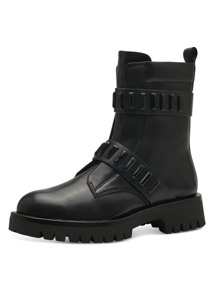 Keilstiefelette in schwarz