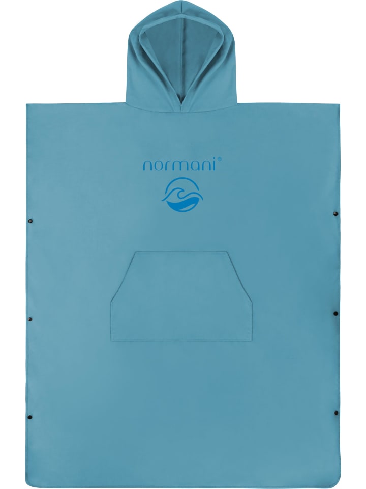 Weicher Mikrofaser Badeponcho Nosara in Blau
