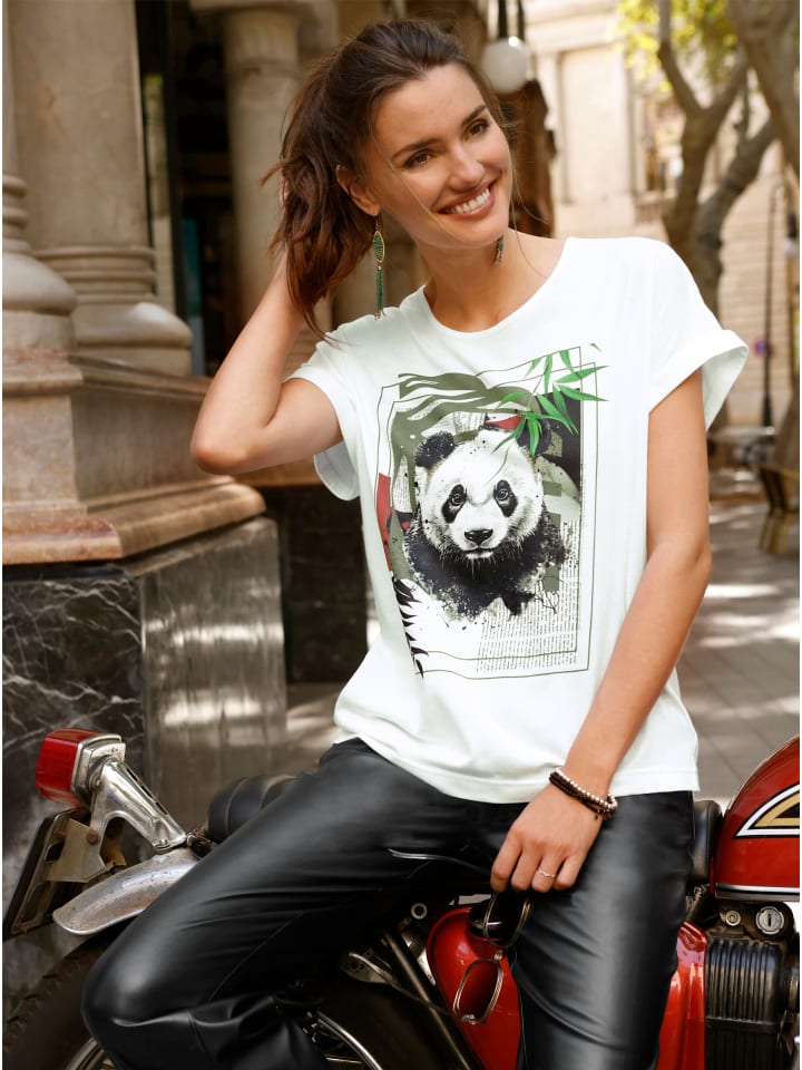 Shirt in weiß-bedruckt
