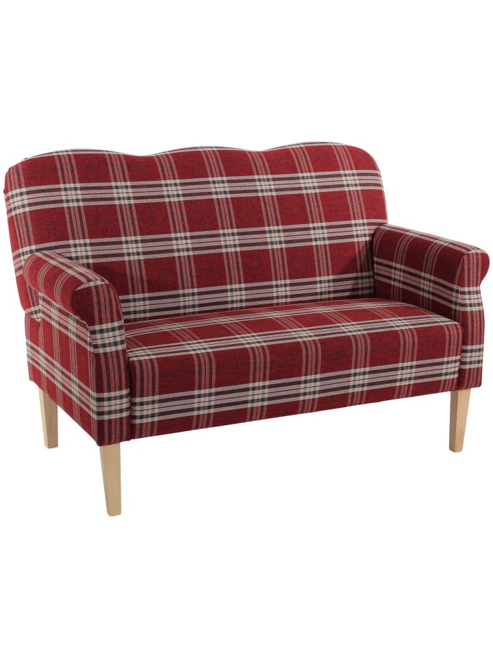 KÜCHENSOFA Karin Bezug Flachgewebe Buche natur / rot