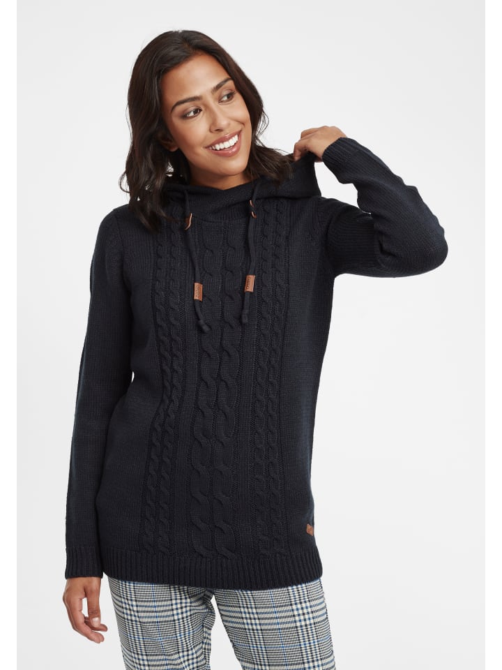 Strickpullover OXCable in Schwarz