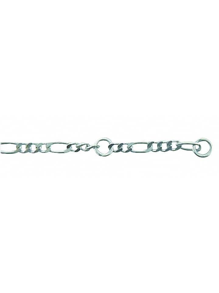 Damen 925 Silber Figaro Fußkettchen 25 cm Ø 2 mm in silber