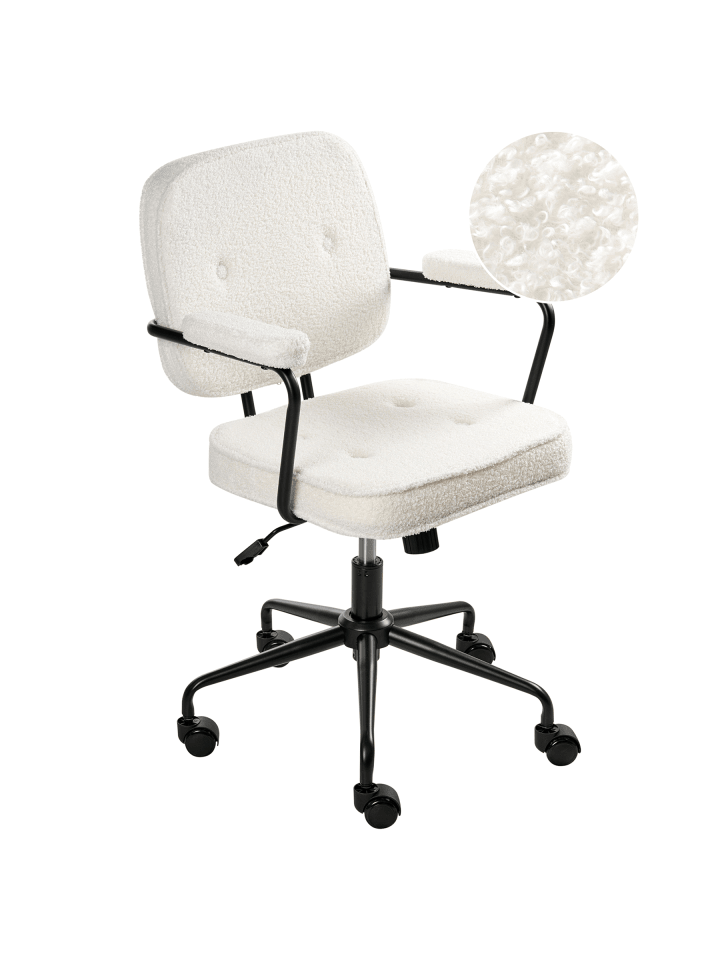 Bürostuhl PAWNEE in Weiß/Schwarz - (W) 62 x (H) 88 x (L) 43 cm