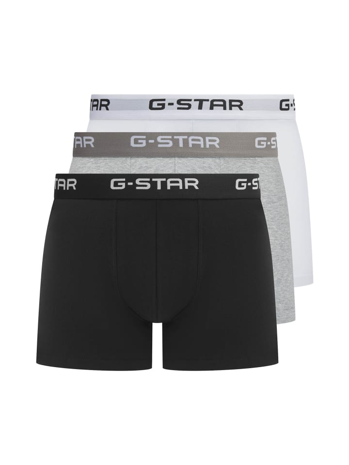 Boxershort 3er Pack in Weiß/Grau/Schwarz