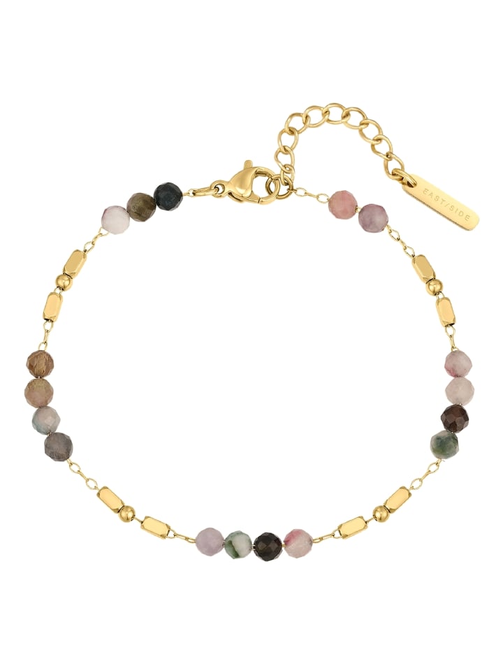 Armband aus Edelstahl mit Turmalin in gelbgold