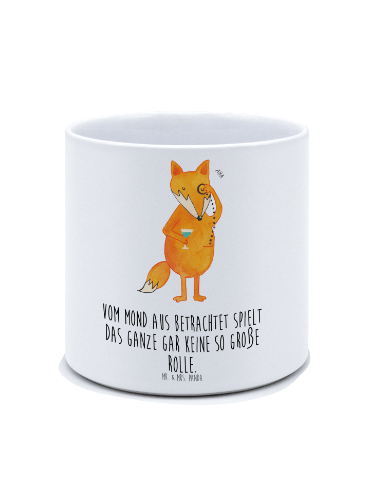 Pflanzkübel Groß Fuchs Lord mit Spruch in Weiß