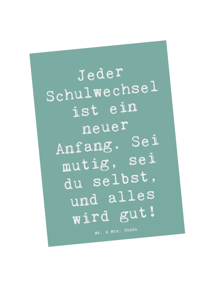 Postkarte Spruch Einen Schulwechsel bewältigen ... in Meeresbrise