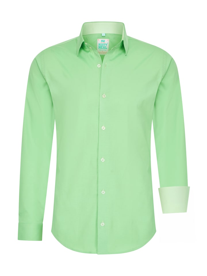 Pastell Hemd S - 6XL Slim Fit Cotton-Stretch in Olive