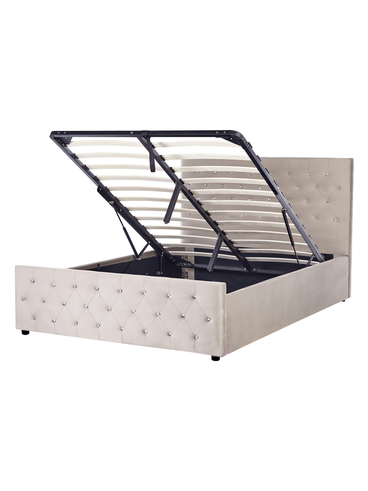 2-tlg Doppelbett AMIENS in Beige