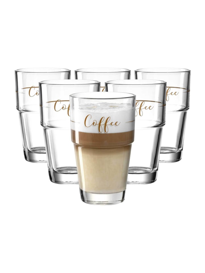 6er Set Becher Solo in 410 ml in transparent