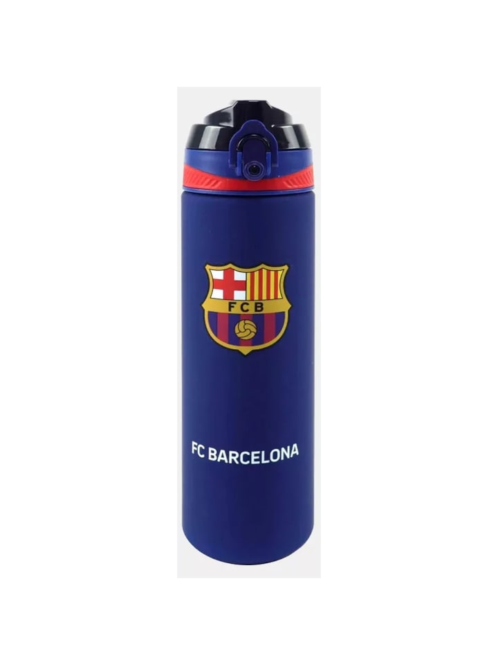 FC Barcelona Barca matte Plastikflasche mit Strohhalm 700 ml
