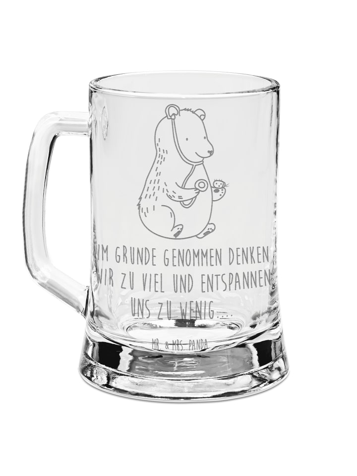 Krug Bär Arzt mit Spruch in Transparent