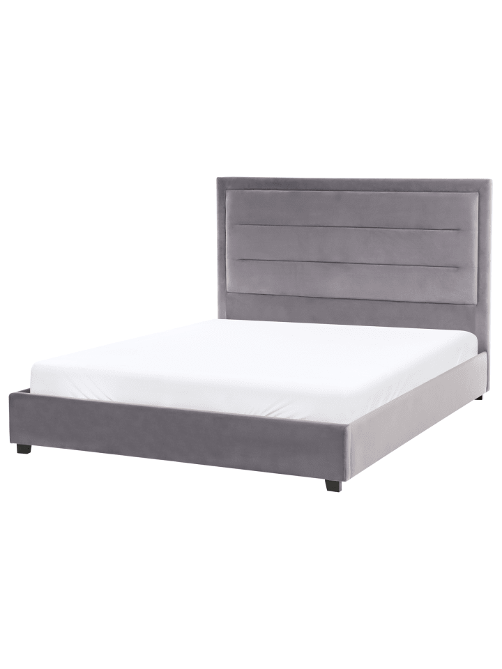2-tlg Doppelbett ROUEN in Grau/Schwarz