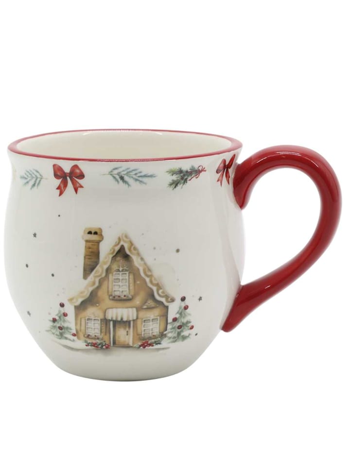 Becher CHALET DE NOEL Weihnachtsbecher mit rotem Henkel 430 ml