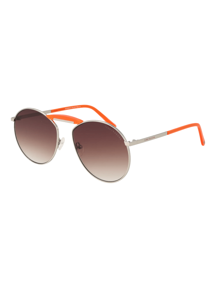 Frauen Sonnenbrille Rund Silber