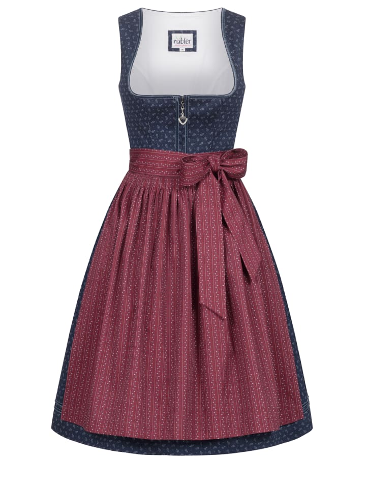Midi Dirndl Gesr in Dunkelblau