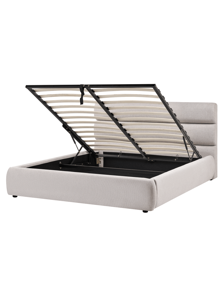2-tlg Doppelbett BONIFACIO in Grau/Schwarz
