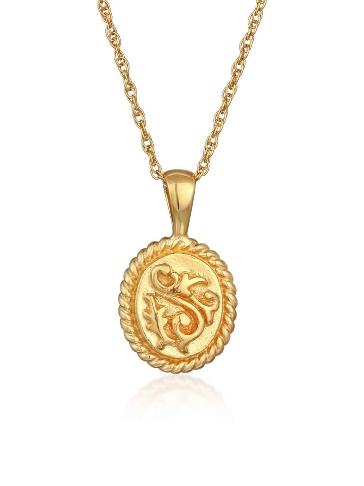 Halskette 925 Sterling Silber Oval in Gold