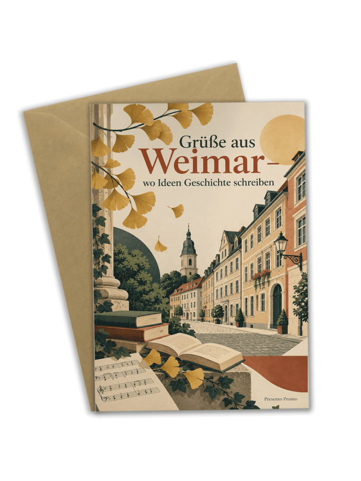 Glückwunschkarte Stadt elegant Design mit Spruch in Weiß