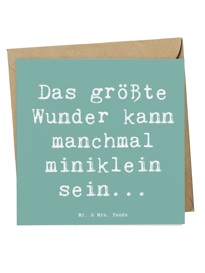 Deluxe Karte Spruch Wunder Entdecken mit Spruch in Meeresbrise