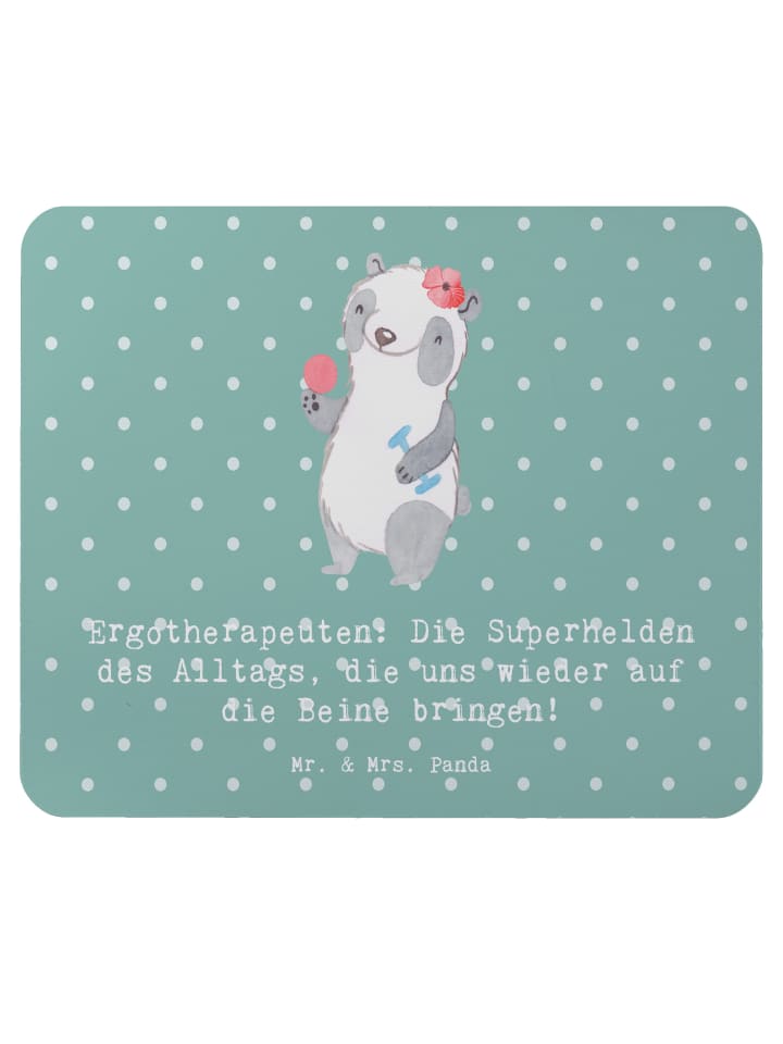 Mauspad Ergotherapeutin Superhelden mit Spruch in Meeresbrise