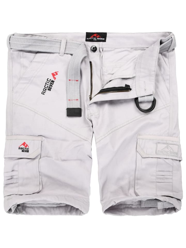 Arctic Seven Herren Cargoshorts AS129 in Hellgrau