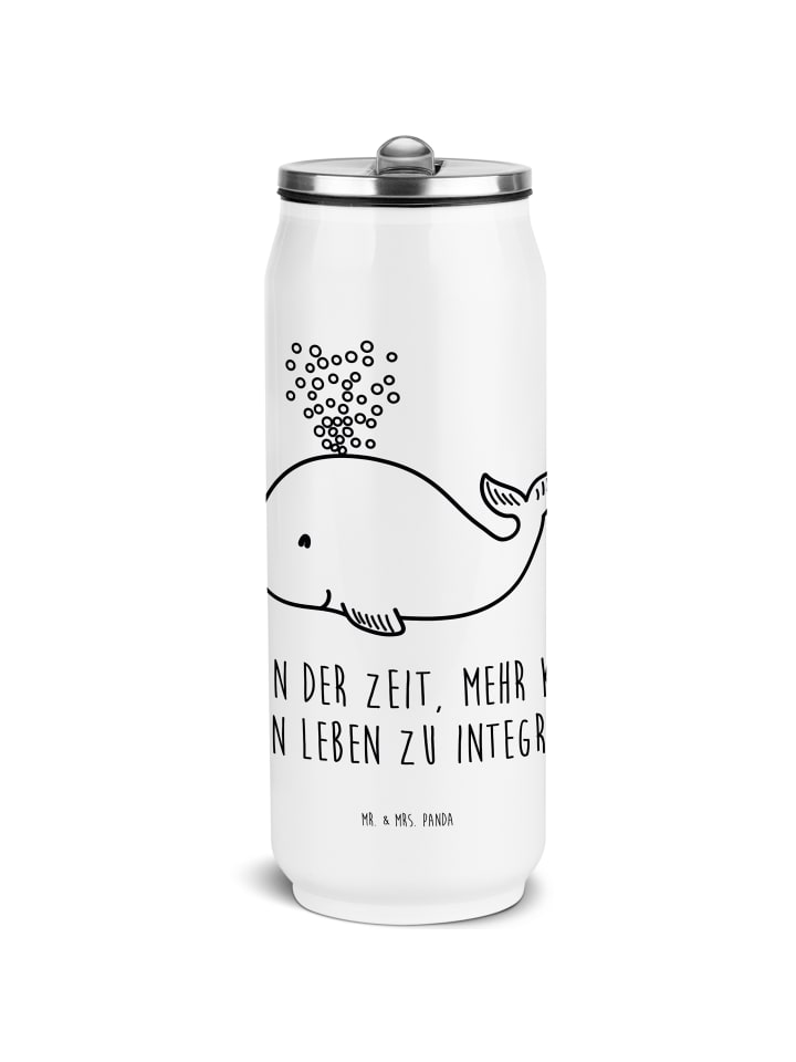Isolierflasche Wal Konfetti mit Spruch in Weiß