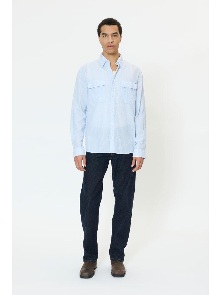 Langarm - Hemd MAchristaldo Gerade Passform in Chambray Blue