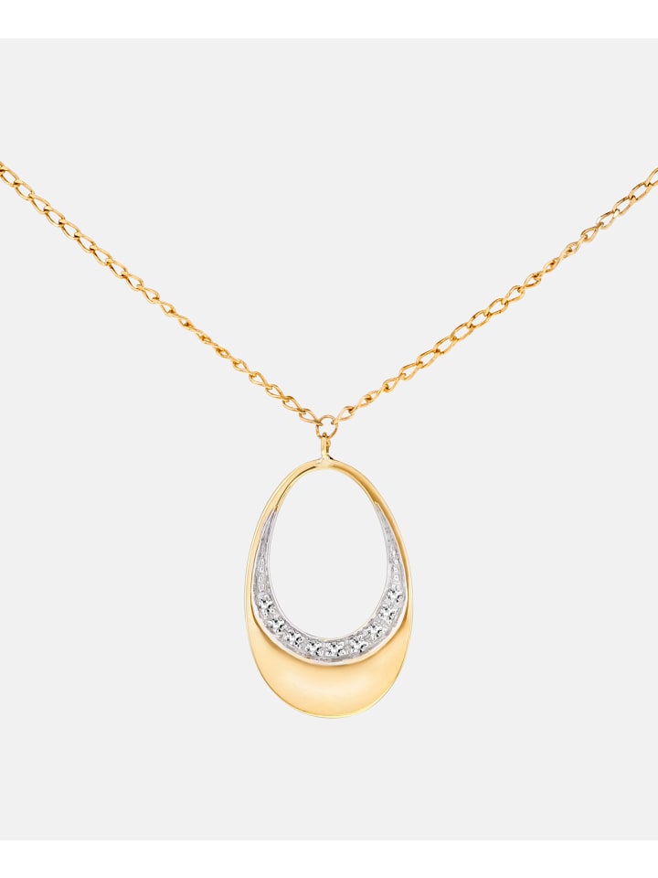 Halskette aus 375 Gelbgold mit Diamant