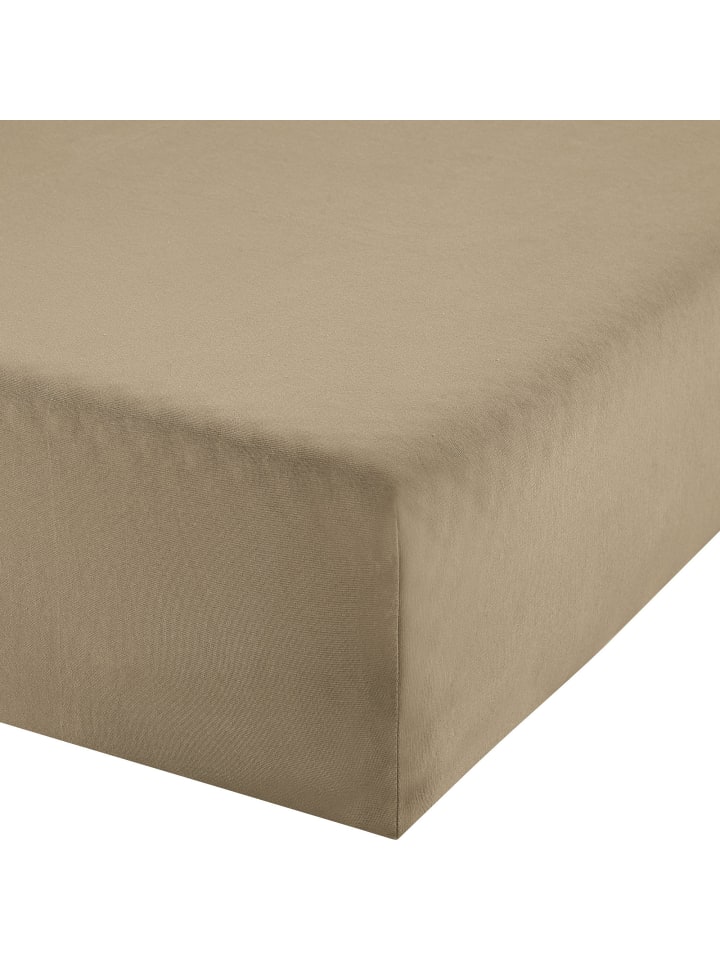 Single-Jersey Boxspring-Spannbettlaken Murnau in taupe