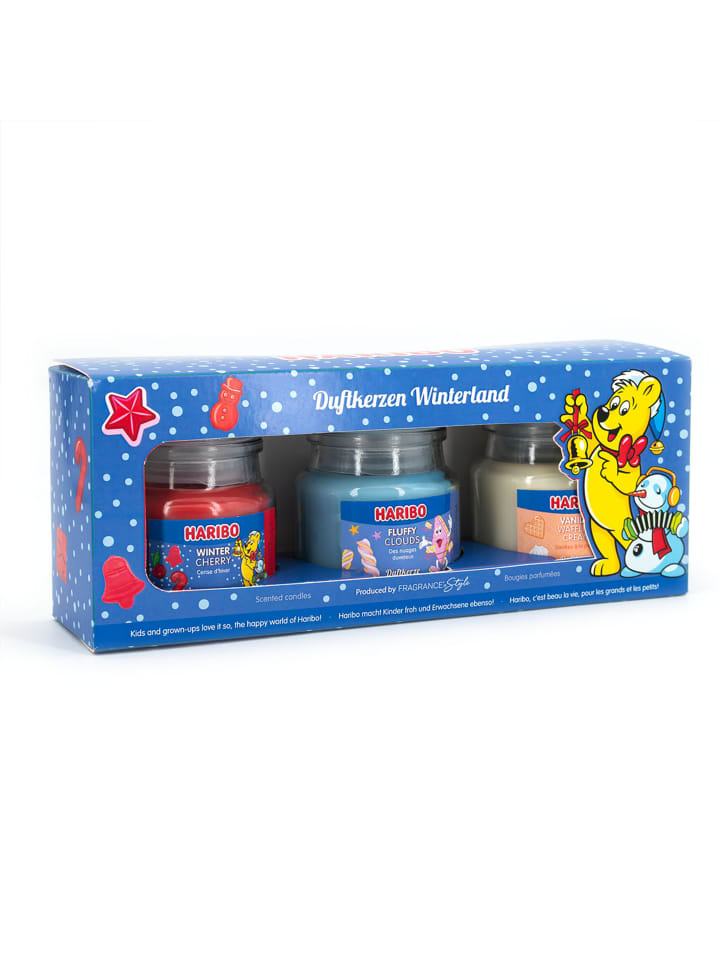 Haribo™ 3er Duftkerzen-Geschenkset "Winterland"