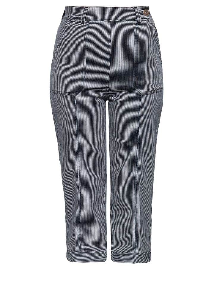 Queen Kerosin High Waist Capri Hose im authentischen Vintage-Look in gestreift