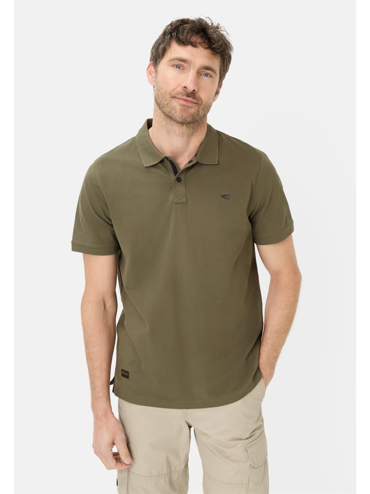 Poloshirt mit Druckknöpfen in Olivgrün