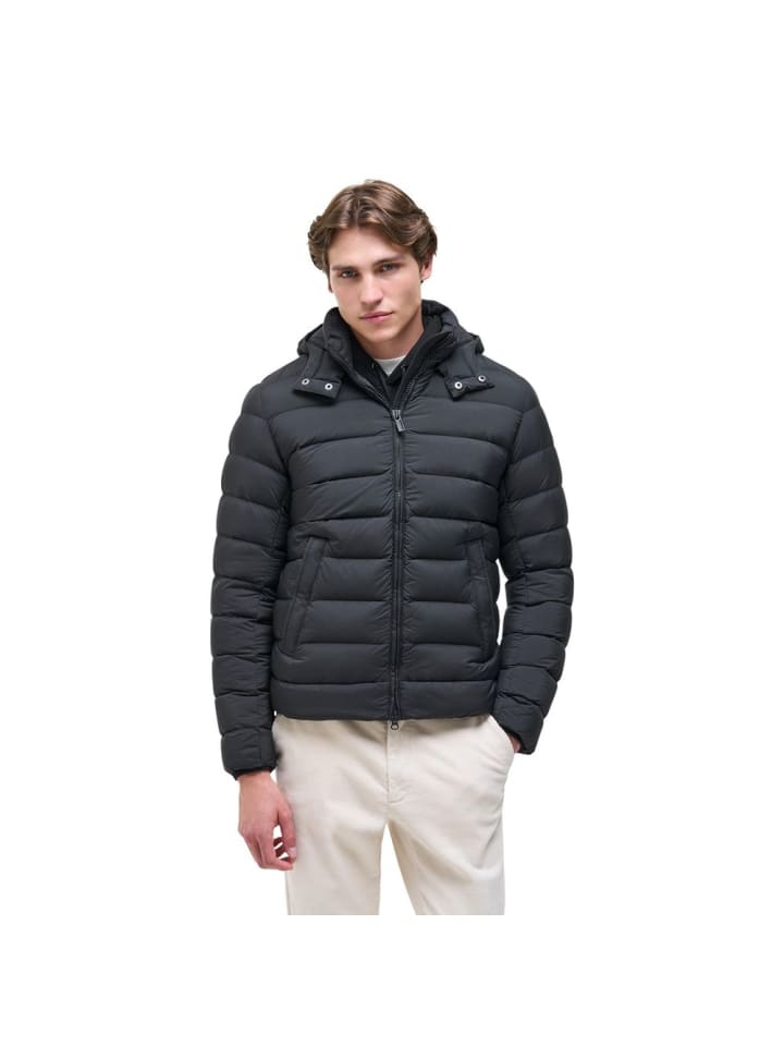 Schwarz Polyamid Lange Jacke