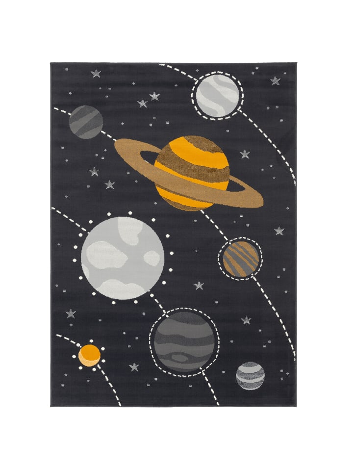 Kinderteppich Passion Planeten in grau