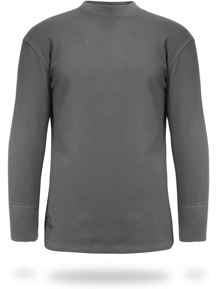 Herren Winter Plüsch Langarm-Shirt Mackenzie in Anthrazit
