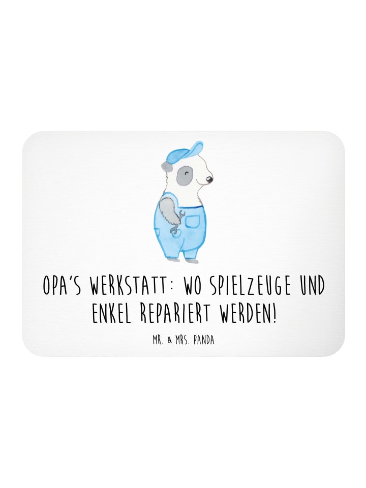 Magnet Großeltern Werkstatt mit Spruch in Weiß