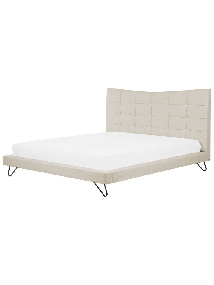 2-tlg Doppelbett LANNION in Beige/Schwarz