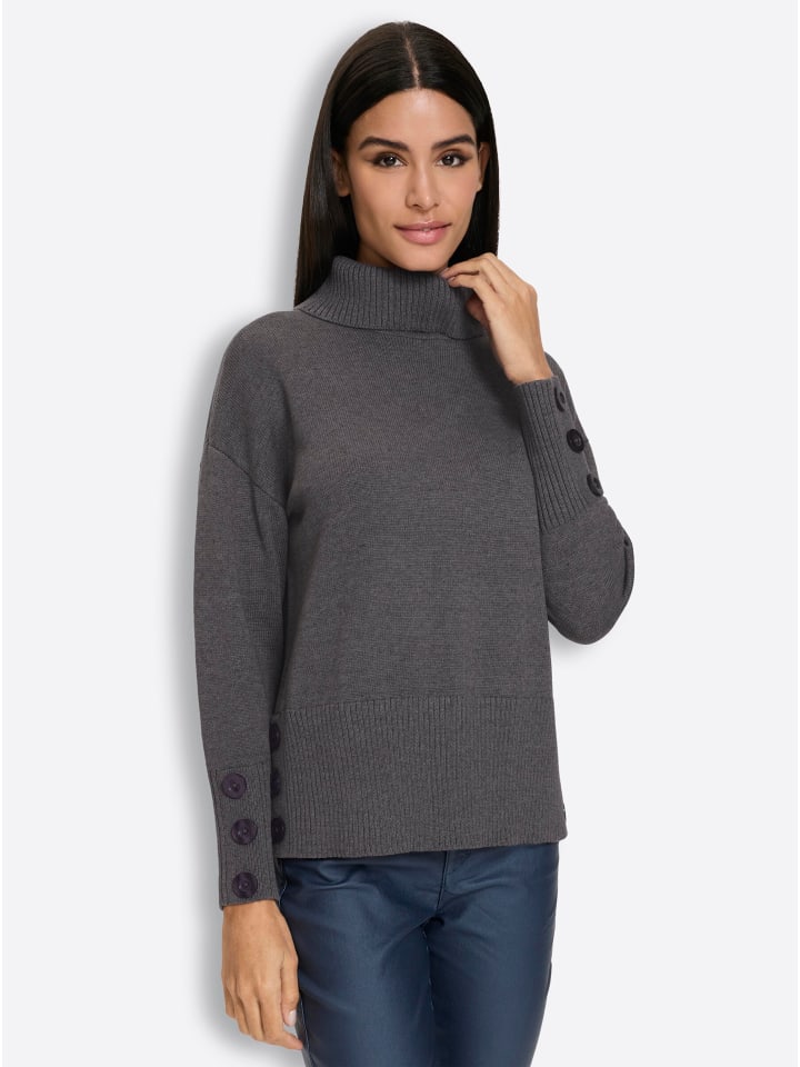 Pullover in anthrazit-meliert