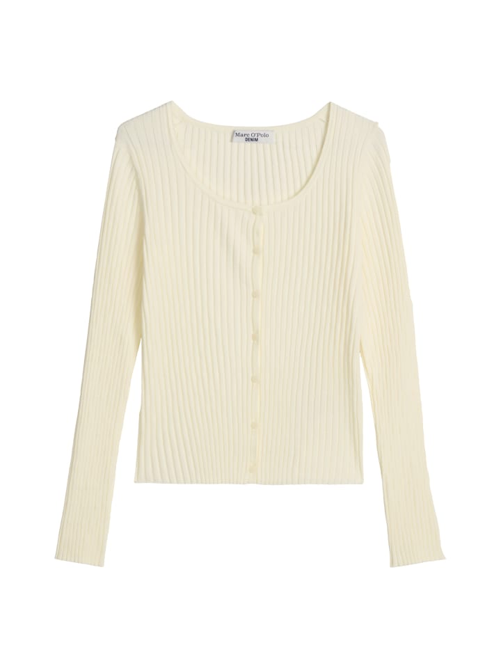 Rippstrick-Cardigan slim in Hazelnut Brown