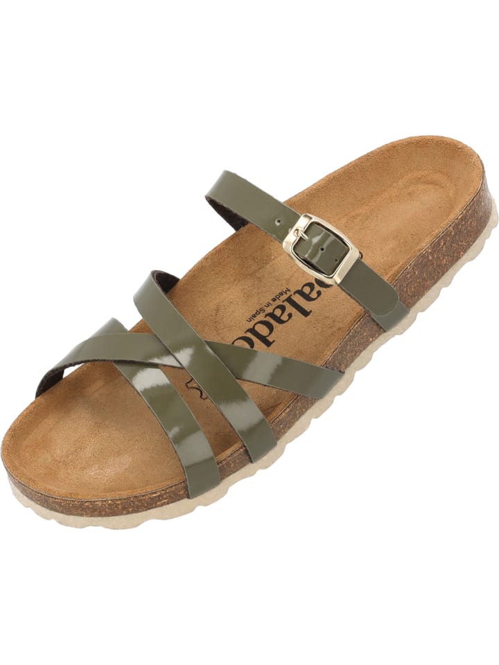 Pantoletten Cruisi in Khaki Lack