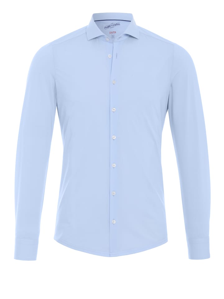 Functional Hemd Langarm in Uni hellblau