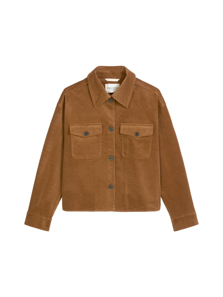 Cord-Overshirt boxy in Umbra Brown