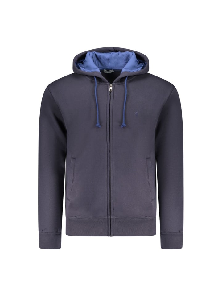 Blau Baumwolle Herren mit Kapuze Sweatshirt
