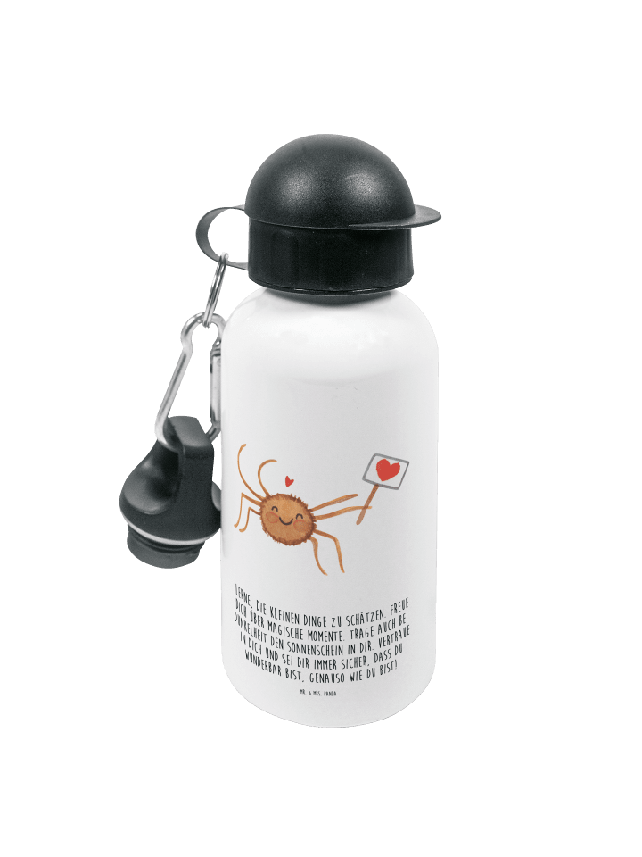 Sportflasche Spinne Agathe Motivation mit Spruch in Weiß