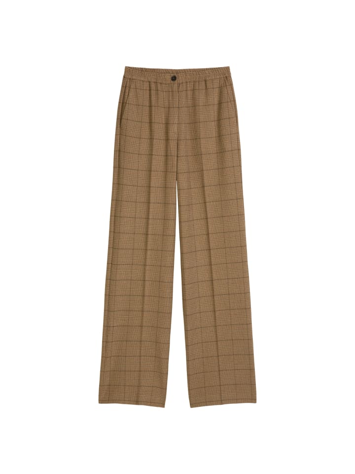 Karierte Jogger-Pants relaxed in Dark Beige
