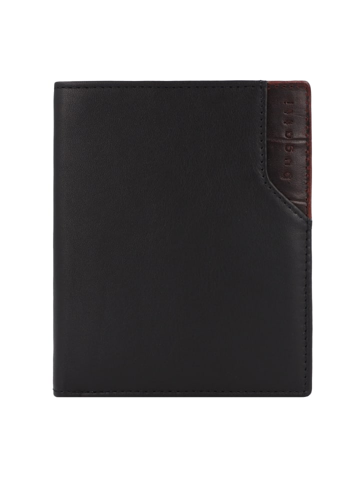 Corso DeLuxe Geldbörse RFID Schutz Leder 10 cm schwarz