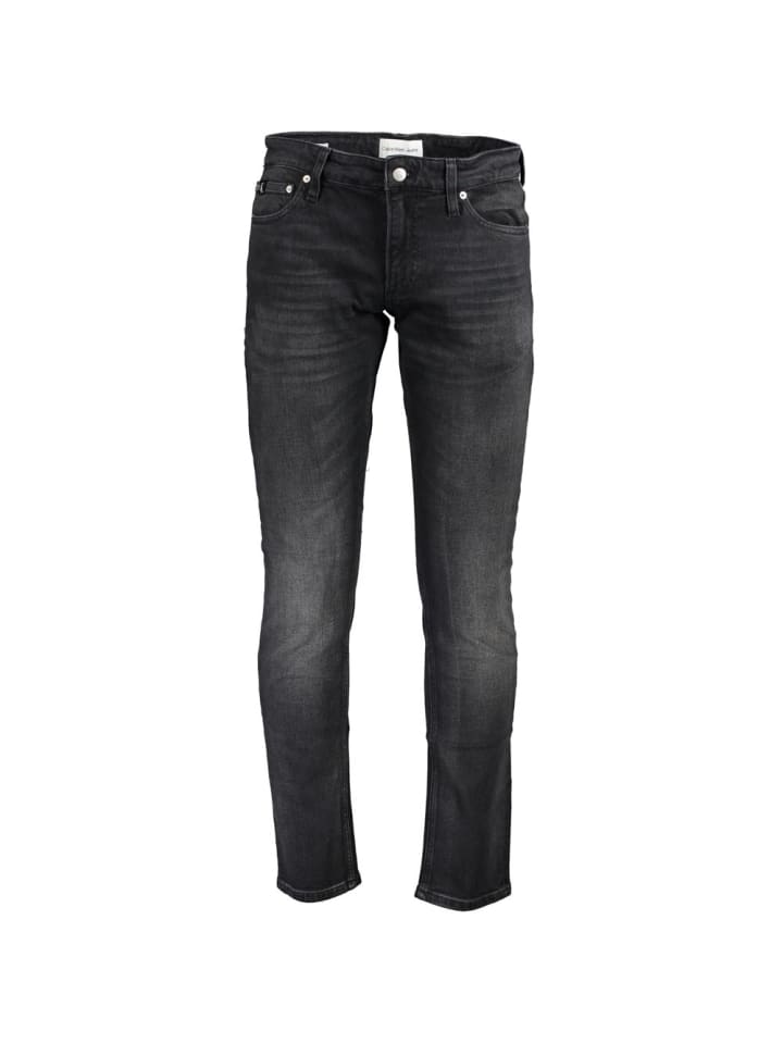 Schwarz Baumwolle Herren Slim-Fit Jeans