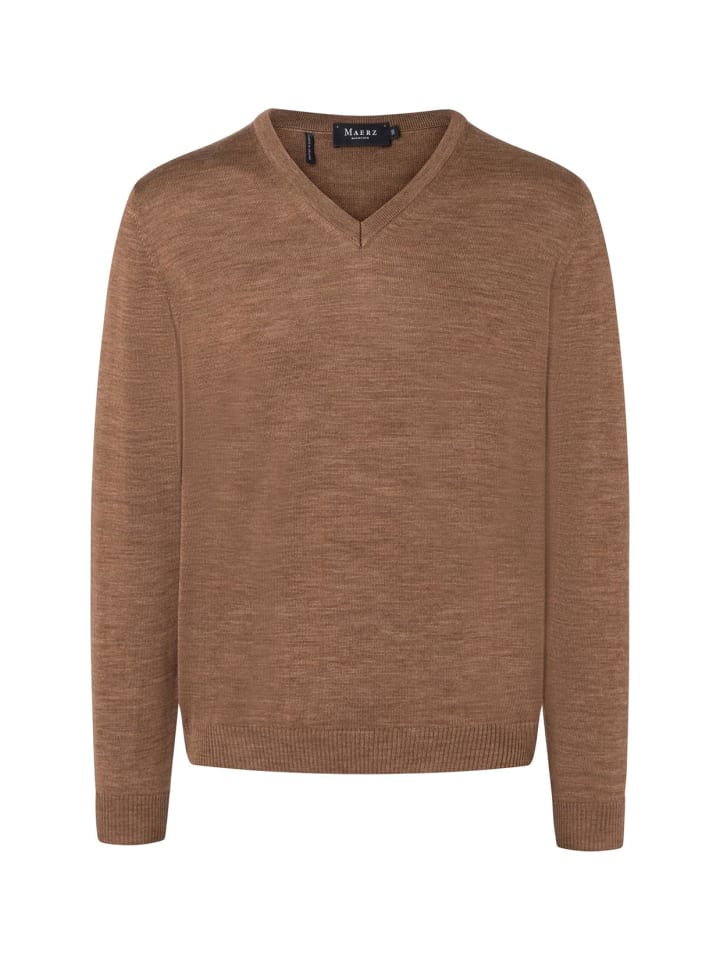 V-Pullover Superwash Classic Fit in Karamell